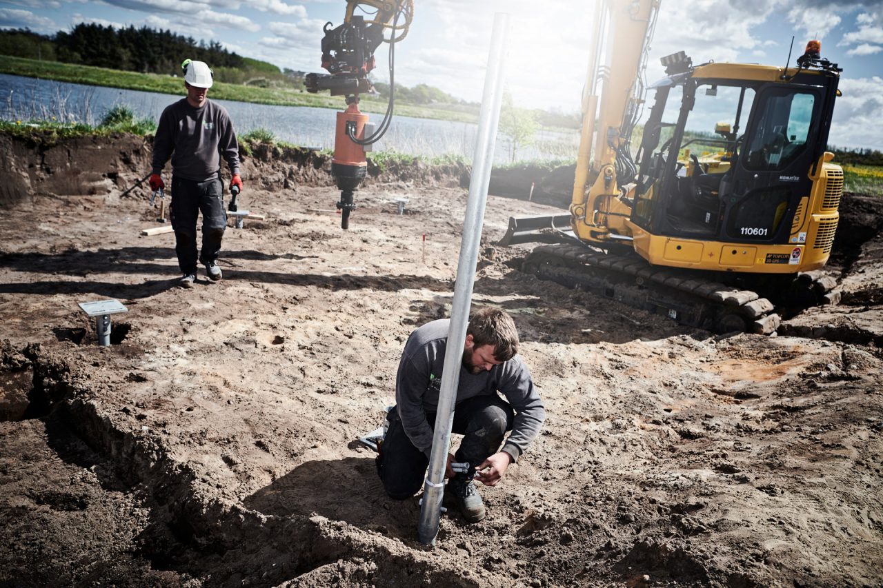 GGeoPile Skruepæle en høj bæreevne. Ideelle til fundering og efterfundering.