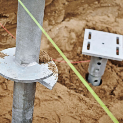 Skruepæle til fundering af erhvervsbyggeri ved Randbøl